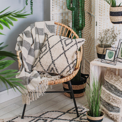 SCANDI BOHO STRIPE BLANKET THROW