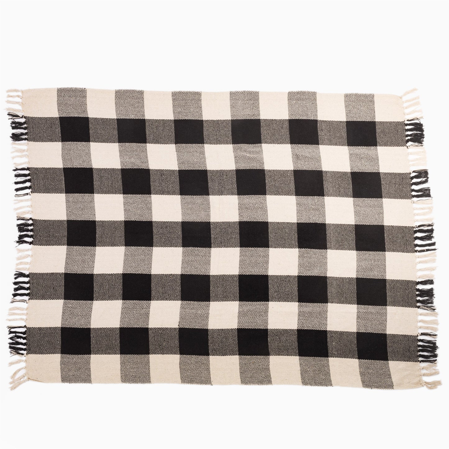 BLACK GINGHAM THROW