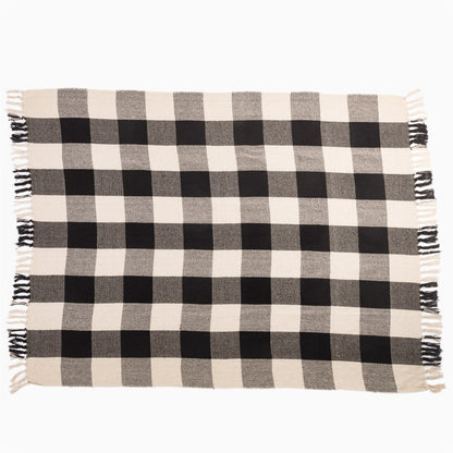 BLACK GINGHAM THROW
