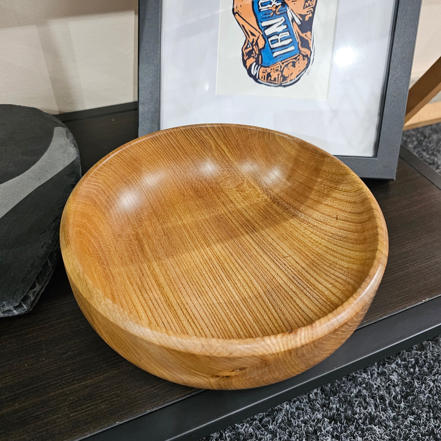 Large wooden Elm bowl handmade in Carnoustie by John Dowie