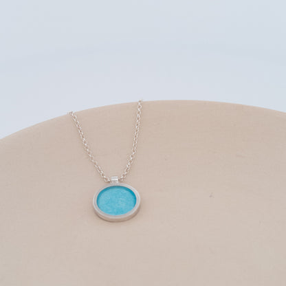 Circle enamel necklace handmade Dundee silver jewellery