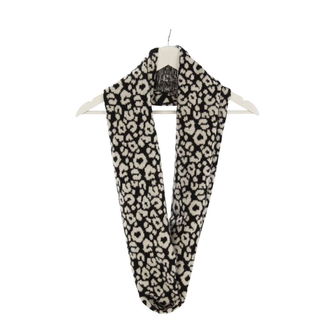 Mitchell + Black leopard print lambswool long snood handcrafted in Scotland