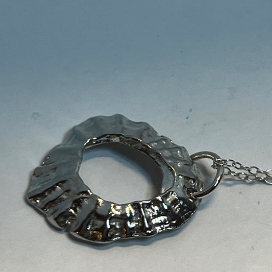 Pewter shell necklace handmade in Scotland cast from real shells jewellery