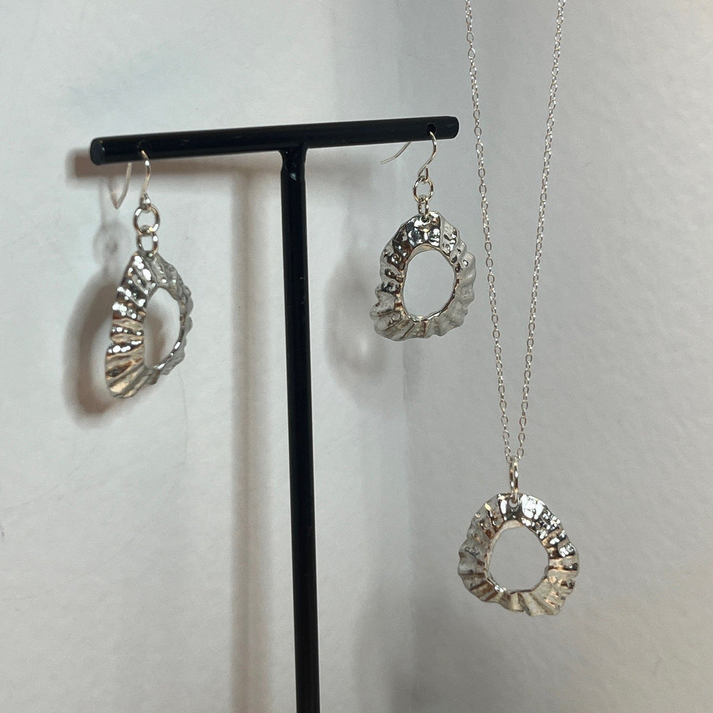 PEWTER SHELL EARRINGS