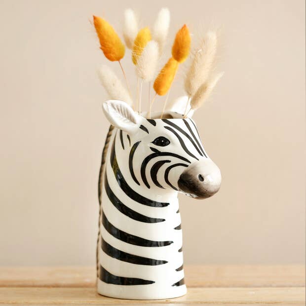 Lisa Angel Ceramic Zebra Head Vase 1