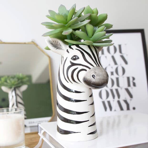 Lisa Angel Ceramic Zebra Head Vase 2
