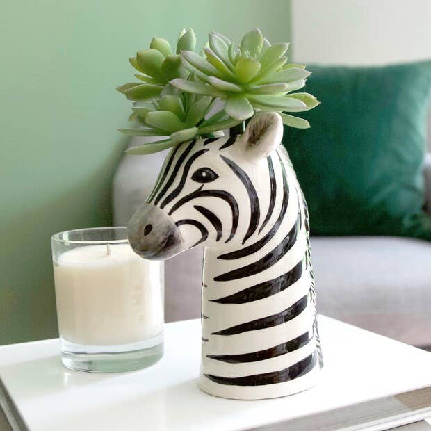 Lisa Angel Ceramic Zebra Head Vase 3