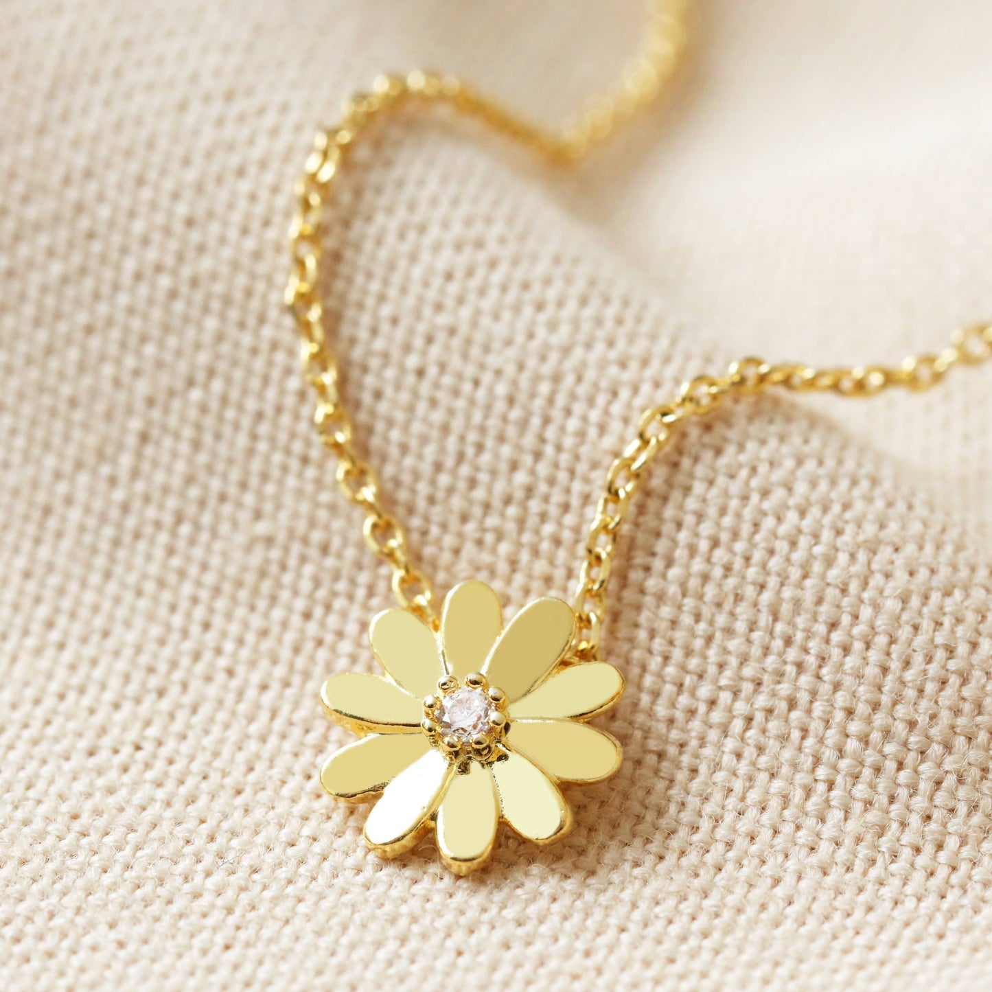 Lisa Angel Daisy Charm Necklace in Gold