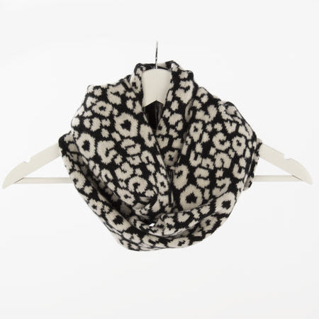Mitchell + Black leopard print lambswool long snood handcrafted in Scotland