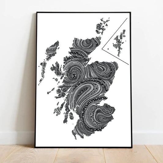 MAP OF SCOTLAND A4 PRINT