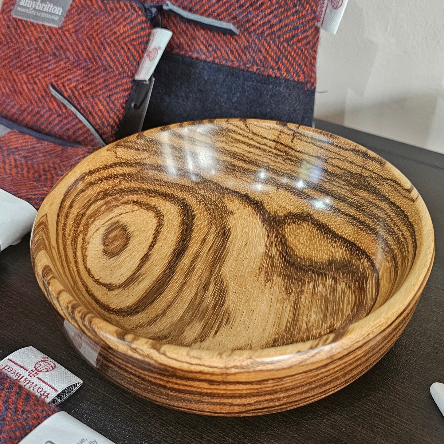 Beautifully handcrafted wooden bowl with unique grain and character