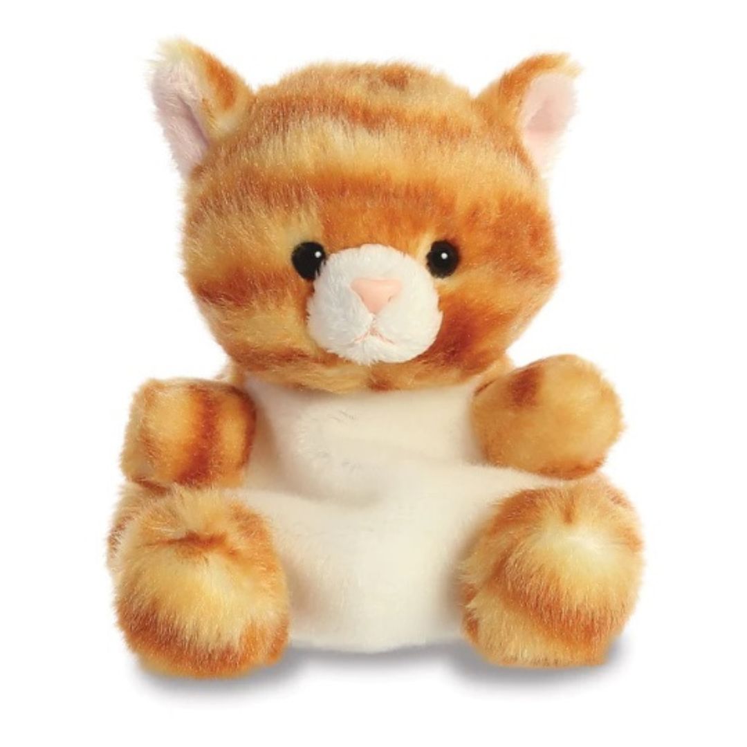 Palm Pal Plush cute toy orange stripey kitten
