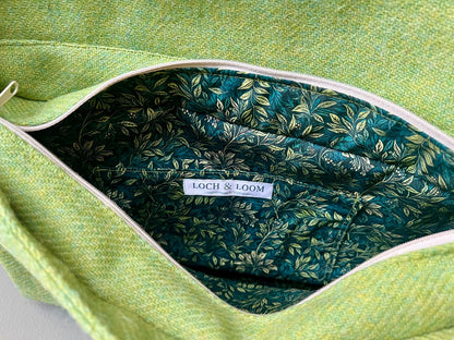 Harris Tweed messenger bag handmade in Scotland with adjustable strap