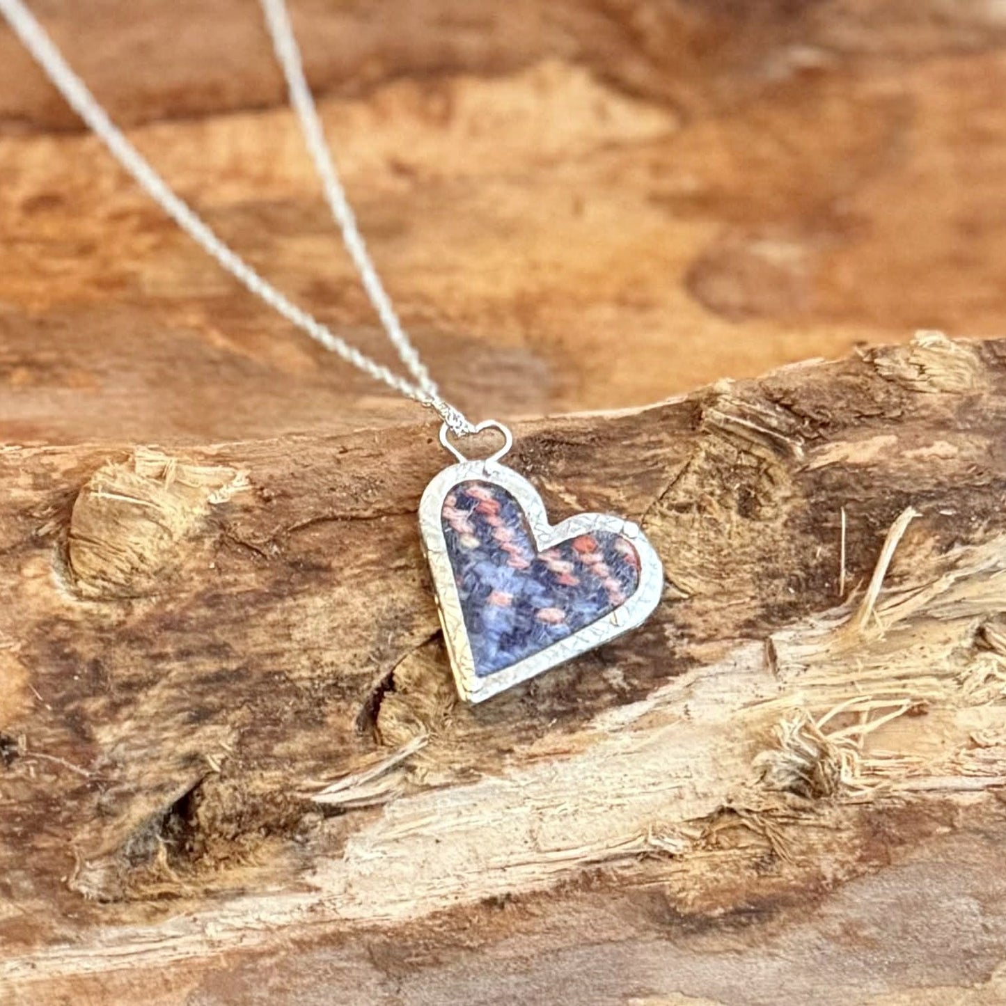 HEART SILVER + TARTAN NECKLACE