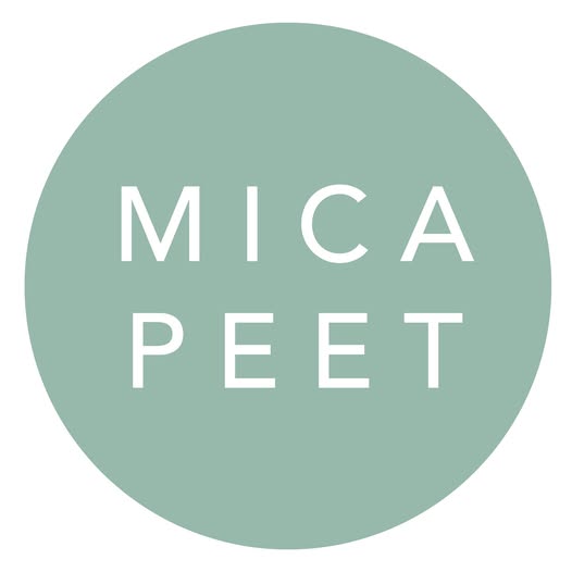 Mica Peet logo with 'MICA PEET' text on a green circle background