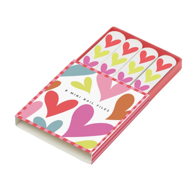Belly Button Designs mini nail files set with hearts design in matching sliding storage box
