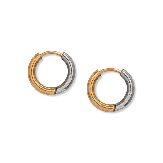 MIXED METAL HOOP EARRINGS