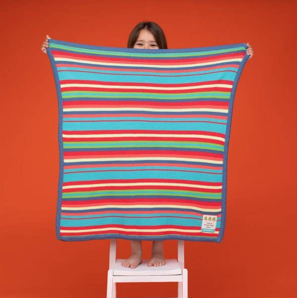 COSATTO KNITTED STRIPE BABY BLANKET