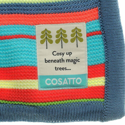 Cosatto knitted stripe baby blanket by Ziggle 100% cotton pram blanket 90 x 70 cm