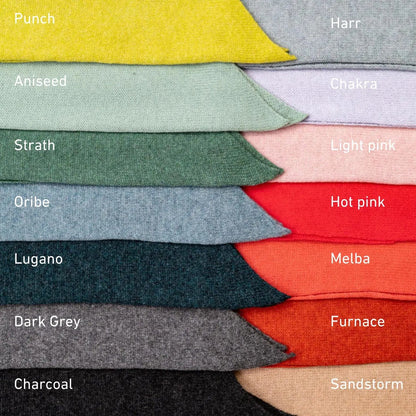 Handmade Scottish lambswool knitted neckties by Lyndsey Currie in a range of contemporary colours