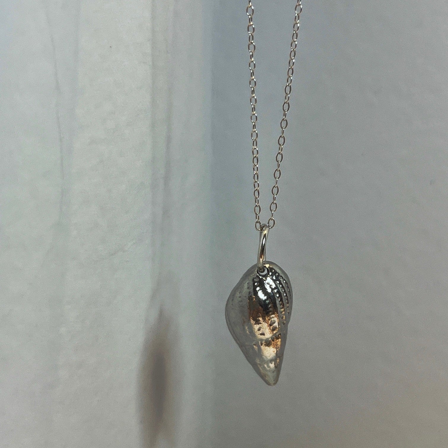 Pewter shell necklace handmade in Scotland cast from real shells jewellery