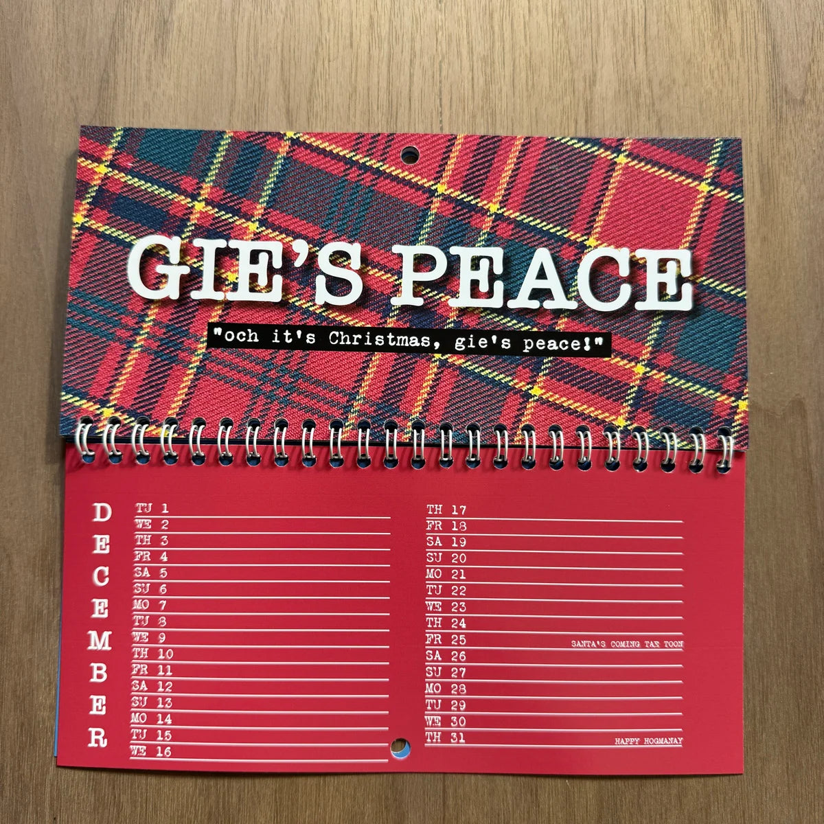 DL-sized Hiya Pal Scottish Banter 2026 calendar featuring colourful Scottish words, one per month.