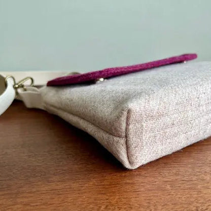 Harris Tweed small messenger bag handmade in Scotland with adjustable strap