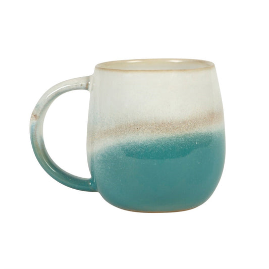 Ombre turquoise dip glazed ceramic mug handmade