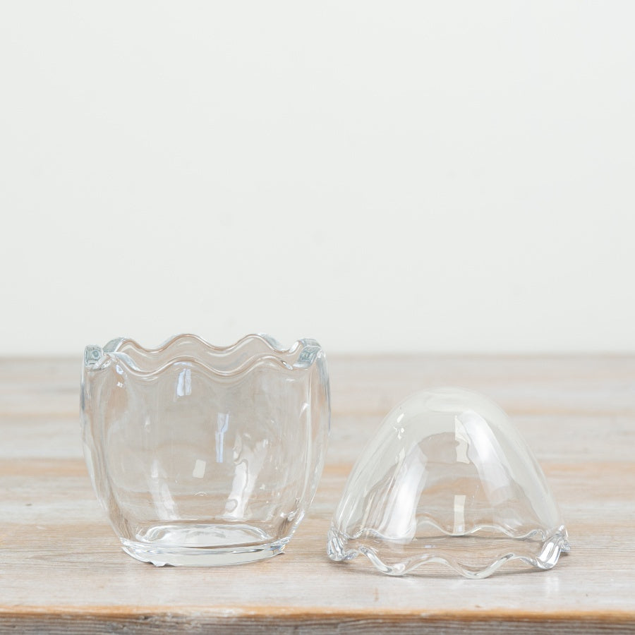 Glass Easter egg storage jar for sweets and chocolates