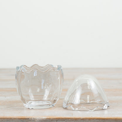 Glass Easter egg storage jar for sweets and chocolates