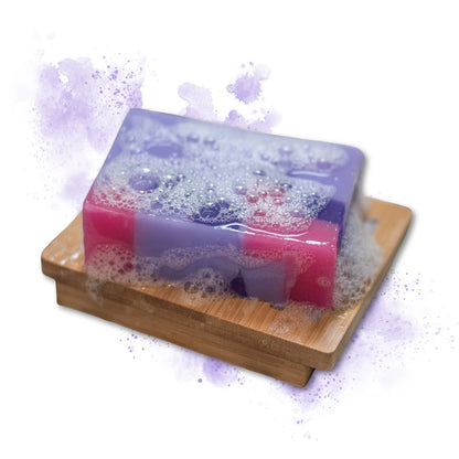 Parma Violet handmade soap bar by Glasgow Soap Company with a nostalgic floral fragrance made in Scotland