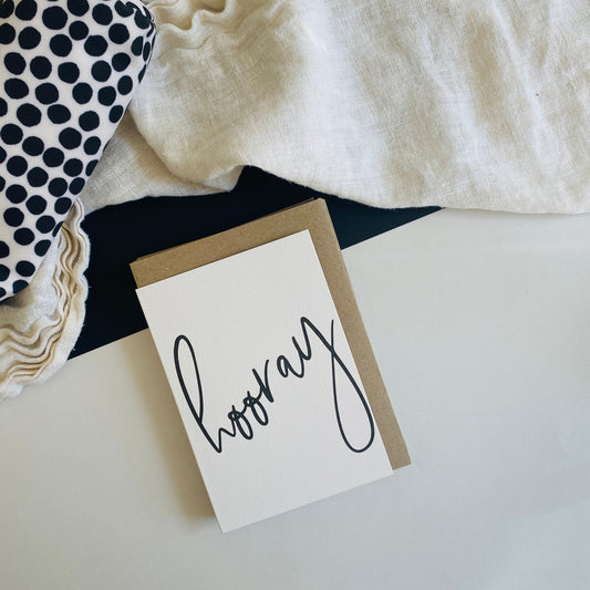 HOORAY CARD - MONOCHROME