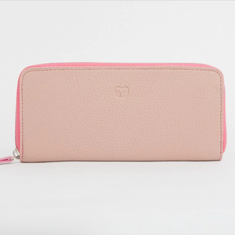 Goodeehoo vegan zip around purse soft grain PU wallet with card slots