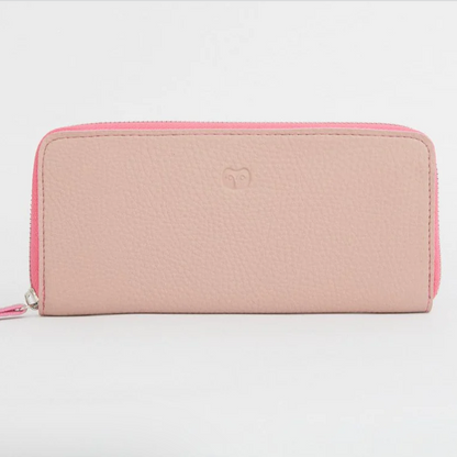 Goodeehoo vegan zip around purse soft grain PU wallet with card slots