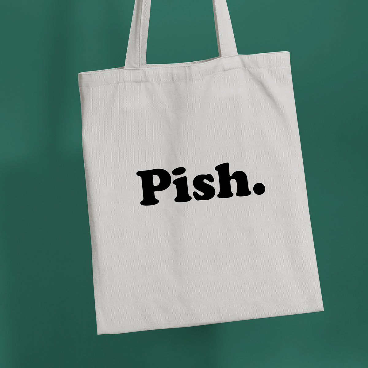 Pish organic cotton tote bag by Hause & Havers with a bold Scottish slogan and modern printed design