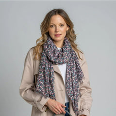 PURPLE FLOWER SCARF