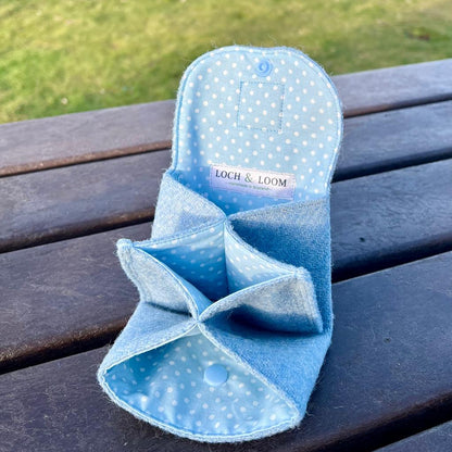 Harris Tweed coin purse with compartments handmade soft pouch