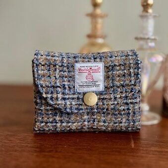 Harris Tweed coin purse with compartments handmade soft pouch