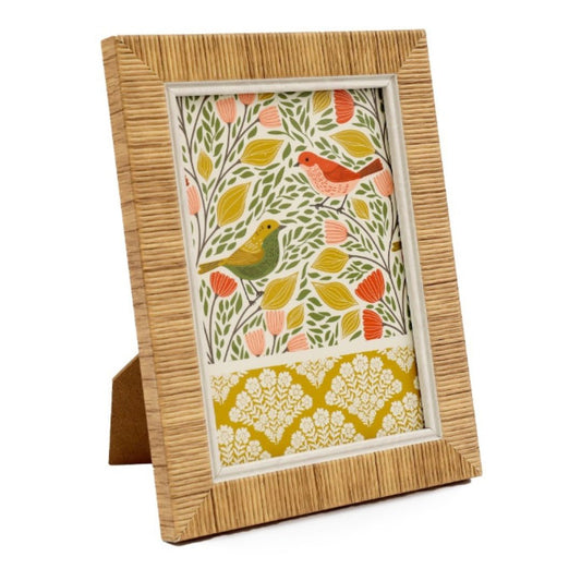 Songbird rattan effect photo frame decorative 4x6 or 5x7 frame
