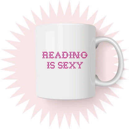 Reading is Sexy ceramic mug by Hause & Havers featuring a bold modern typography design for book lovers