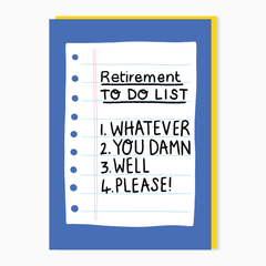 RETIREMENT TO DO LIST CARD