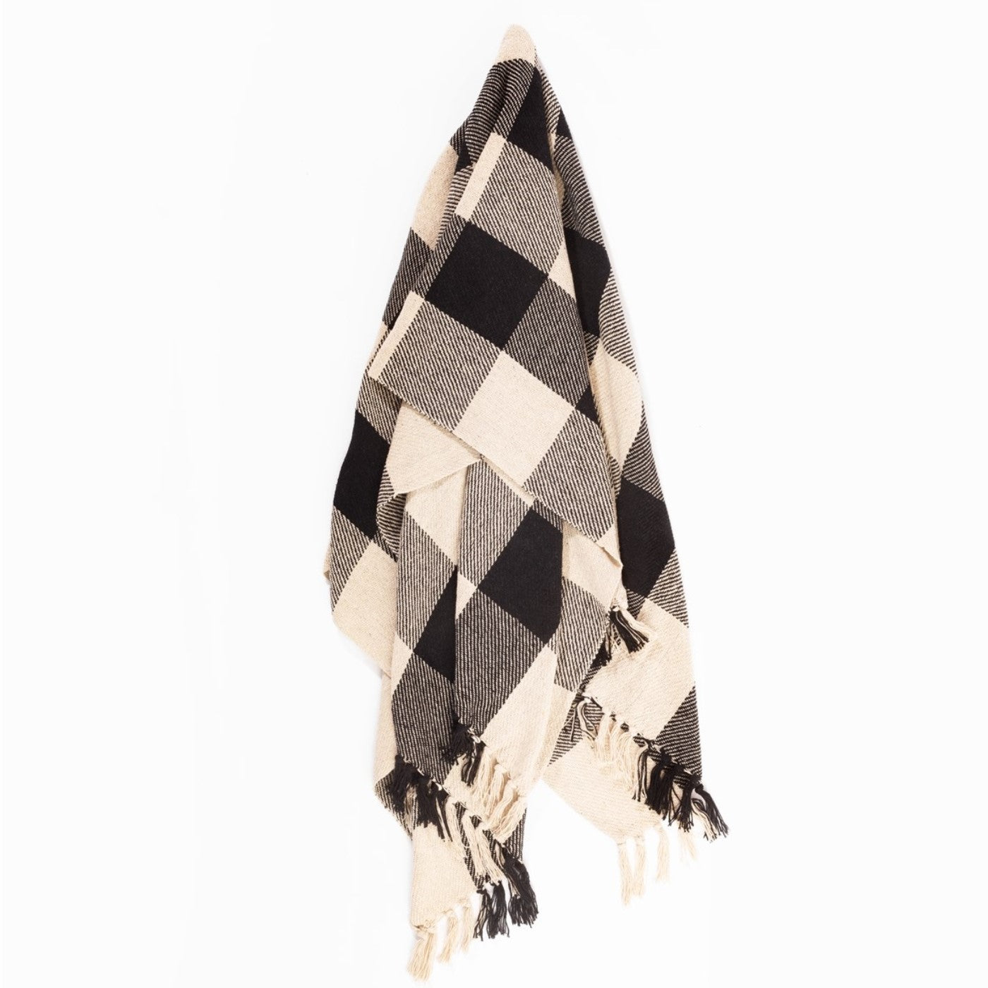 BLACK GINGHAM THROW
