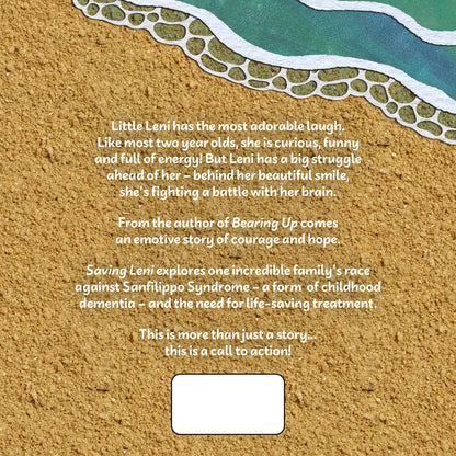 Saving Leni charity book by Paula Robertson and Laila Clark with bookmark and presentation bag