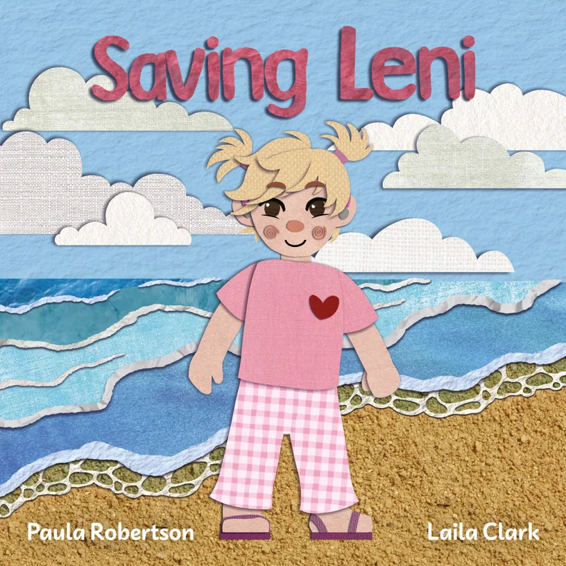 Saving Leni charity book by Paula Robertson and Laila Clark with bookmark and presentation bag
