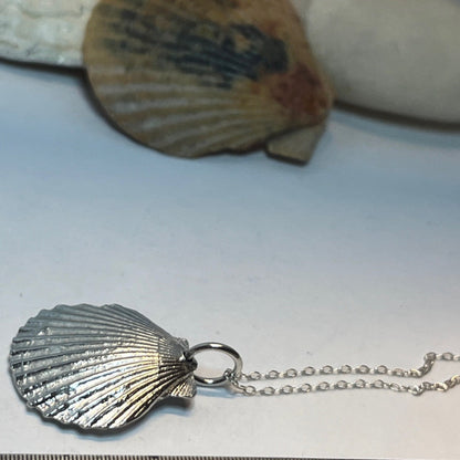 Pewter shell necklace handmade in Scotland cast from real shells jewellery