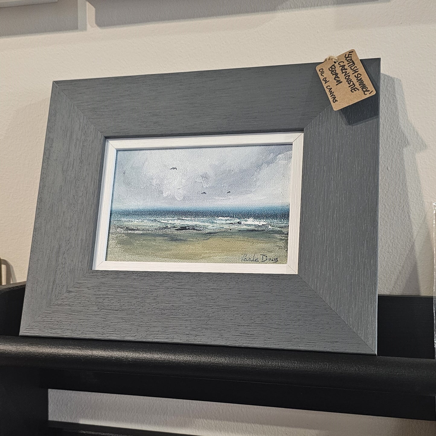 Scottish Summer Carnoustie Beach original oil painting by Paula Deas framed artwork