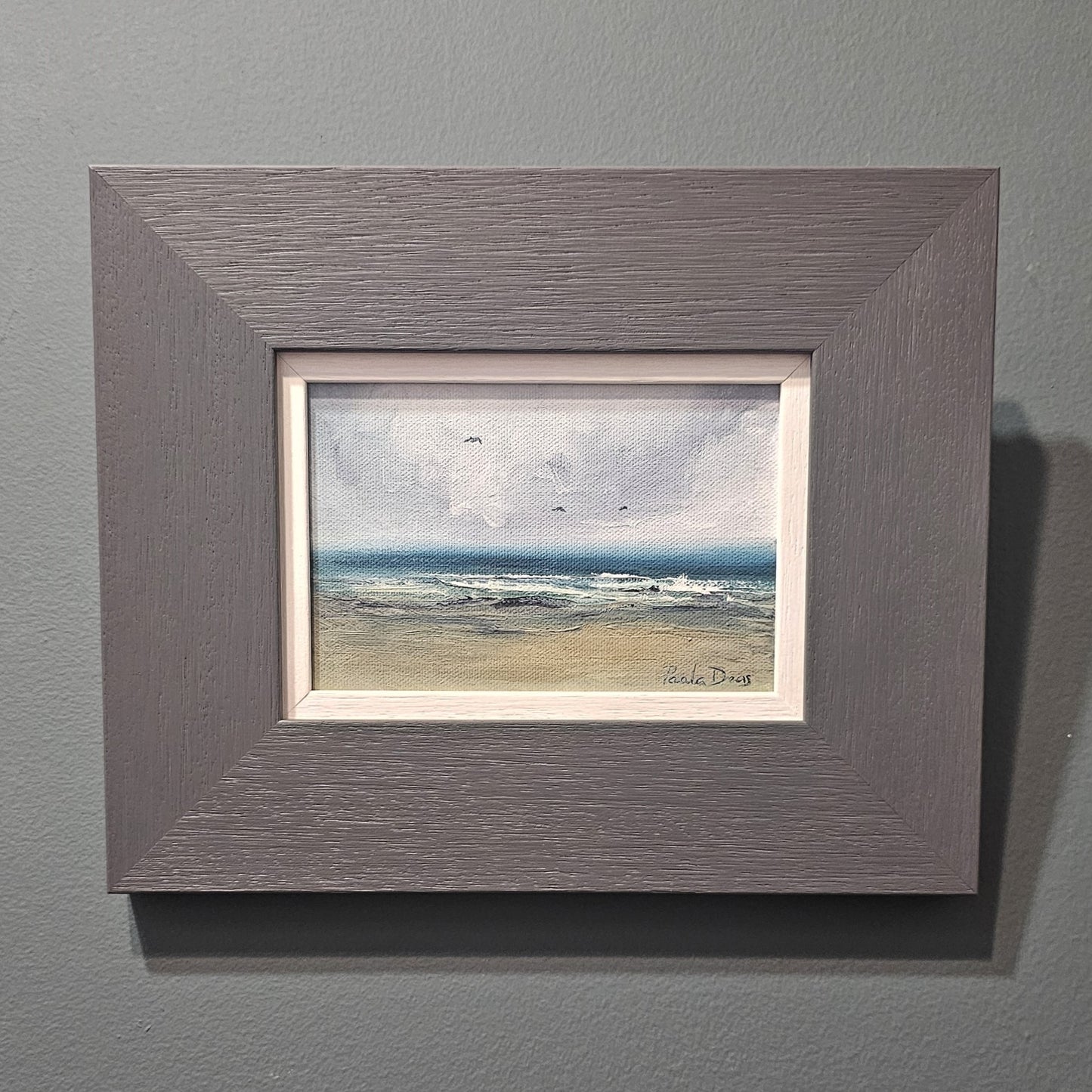 Scottish Summer Carnoustie Beach original oil painting by Paula Deas framed artwork