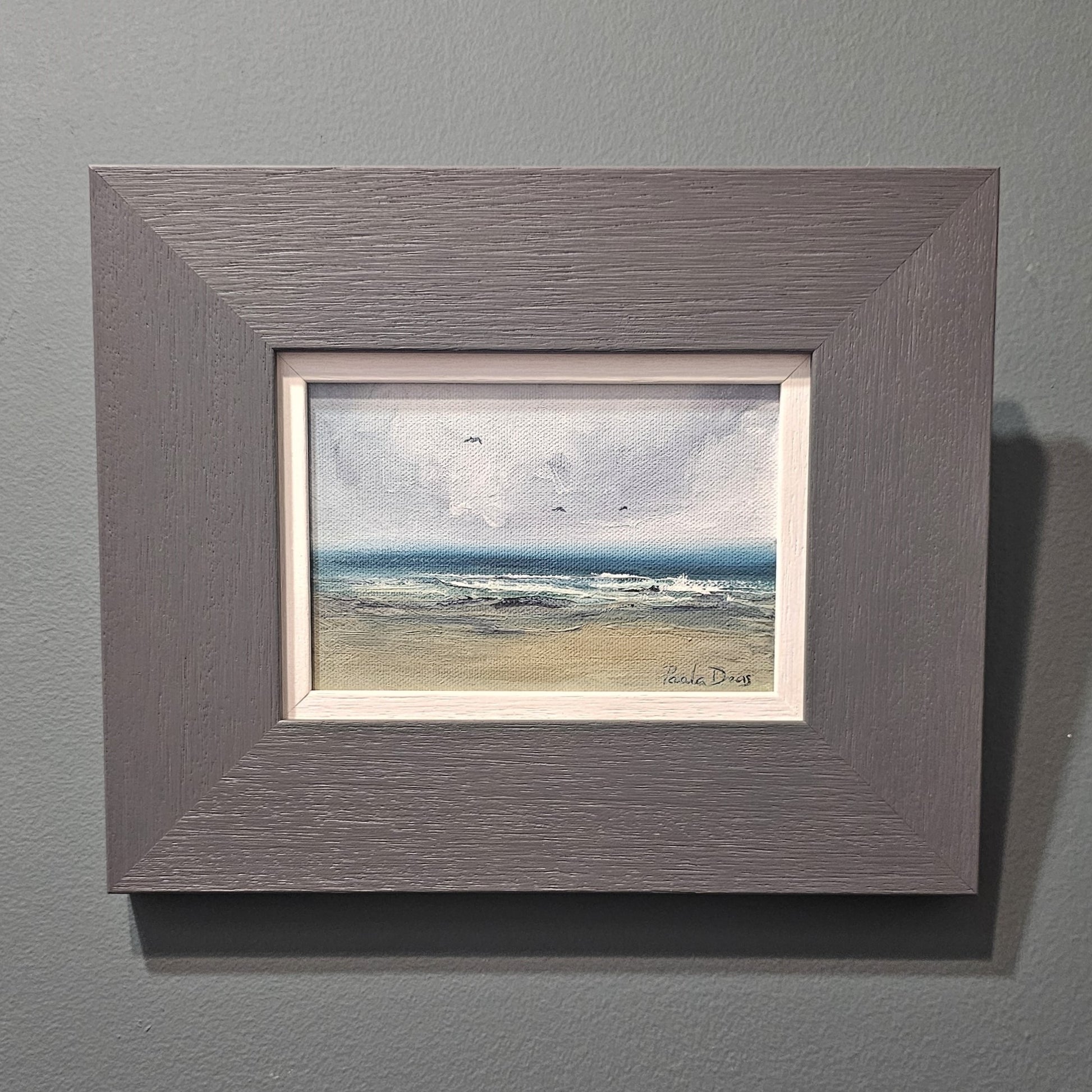 Scottish Summer Carnoustie Beach original oil painting by Paula Deas framed artwork