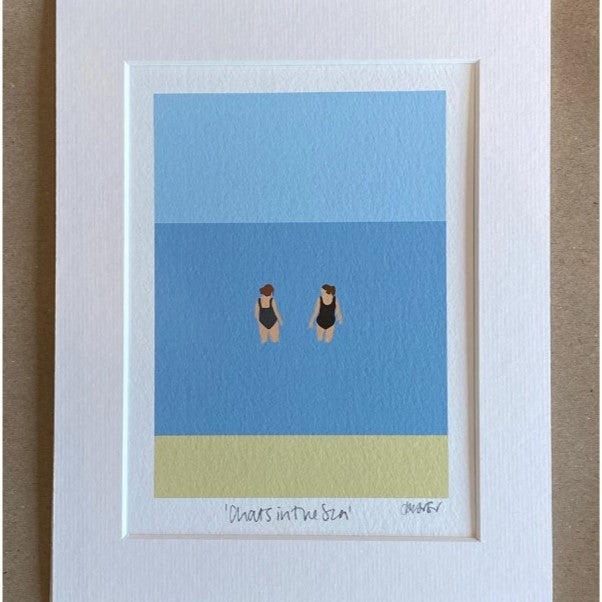 CHATS IN THE SEA A4 MOUNTED PRINT