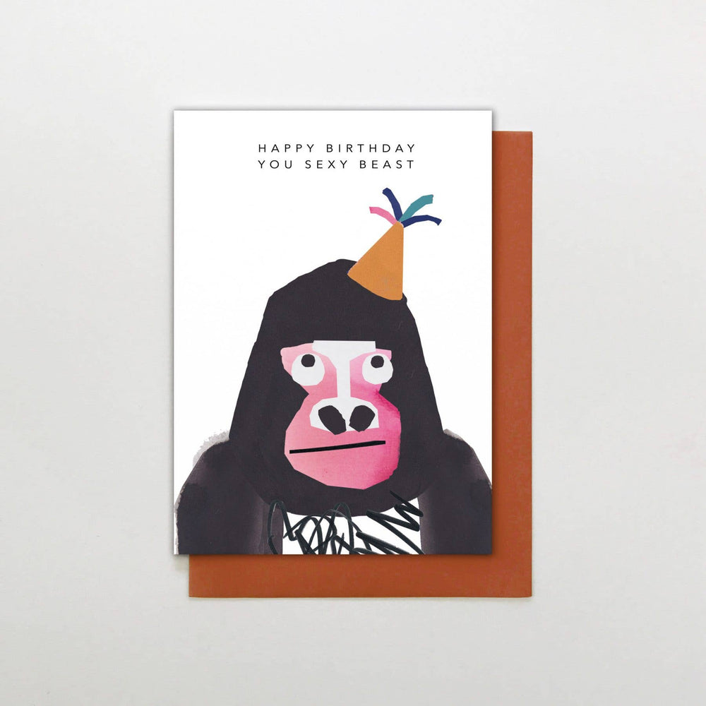 SEXY BEAST GORILLA BIRTHDAY CARD